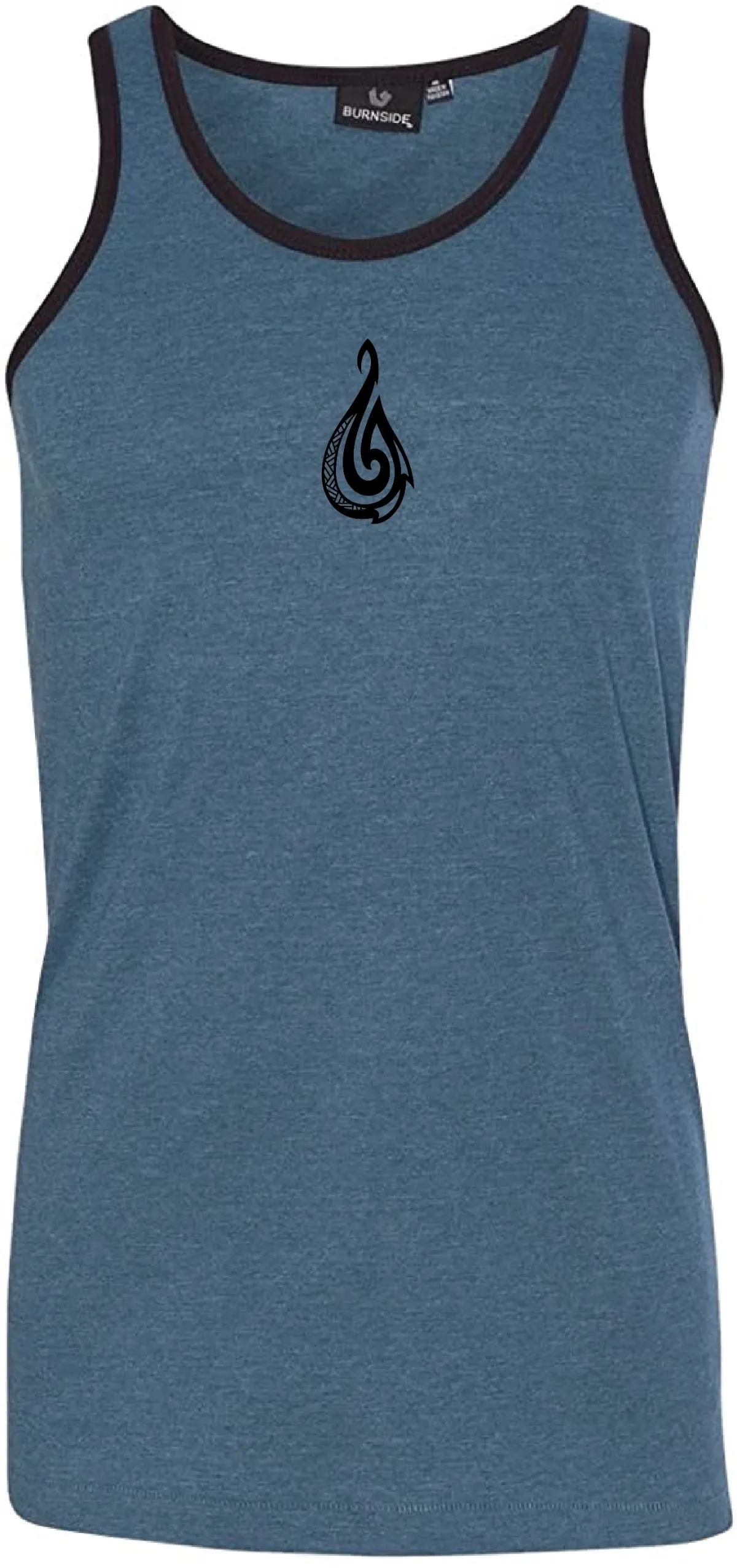 Men’s Florida Shaka Tank. Blue/Black Trim