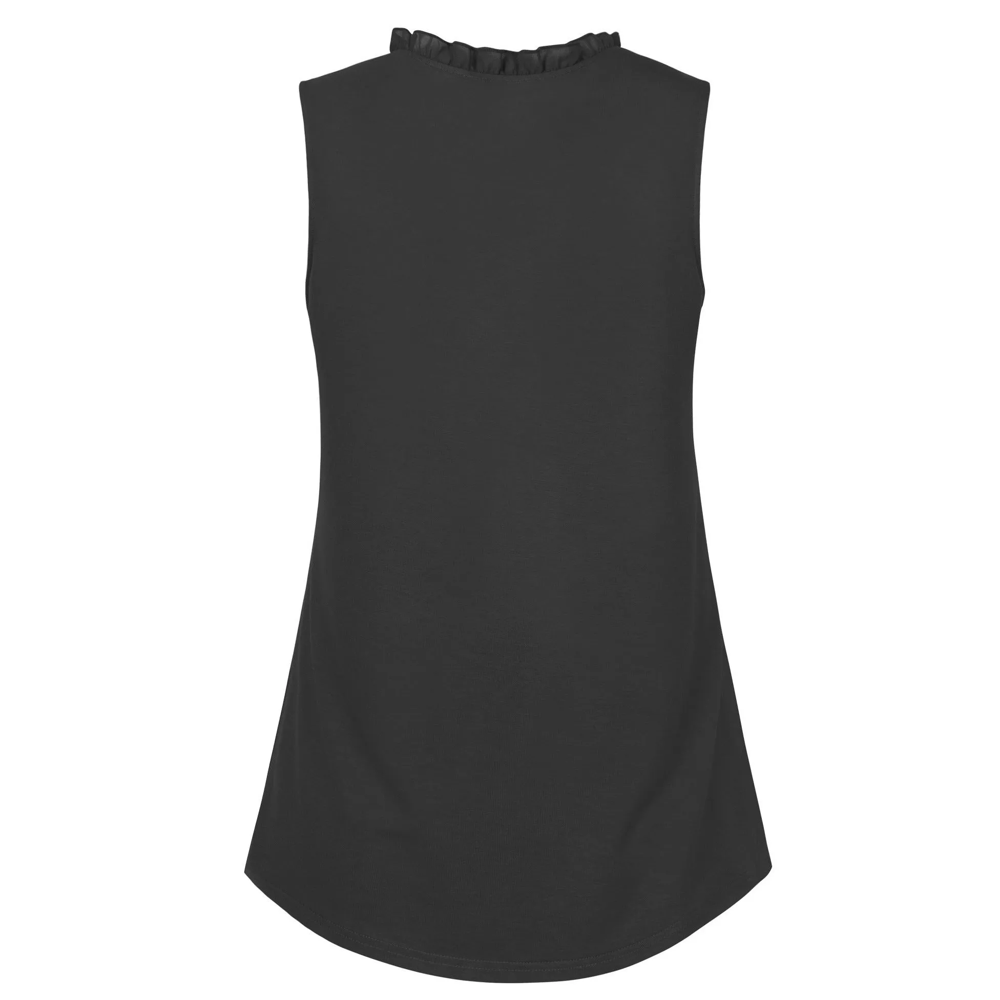 Ruffled Collar V Neck Tank Top