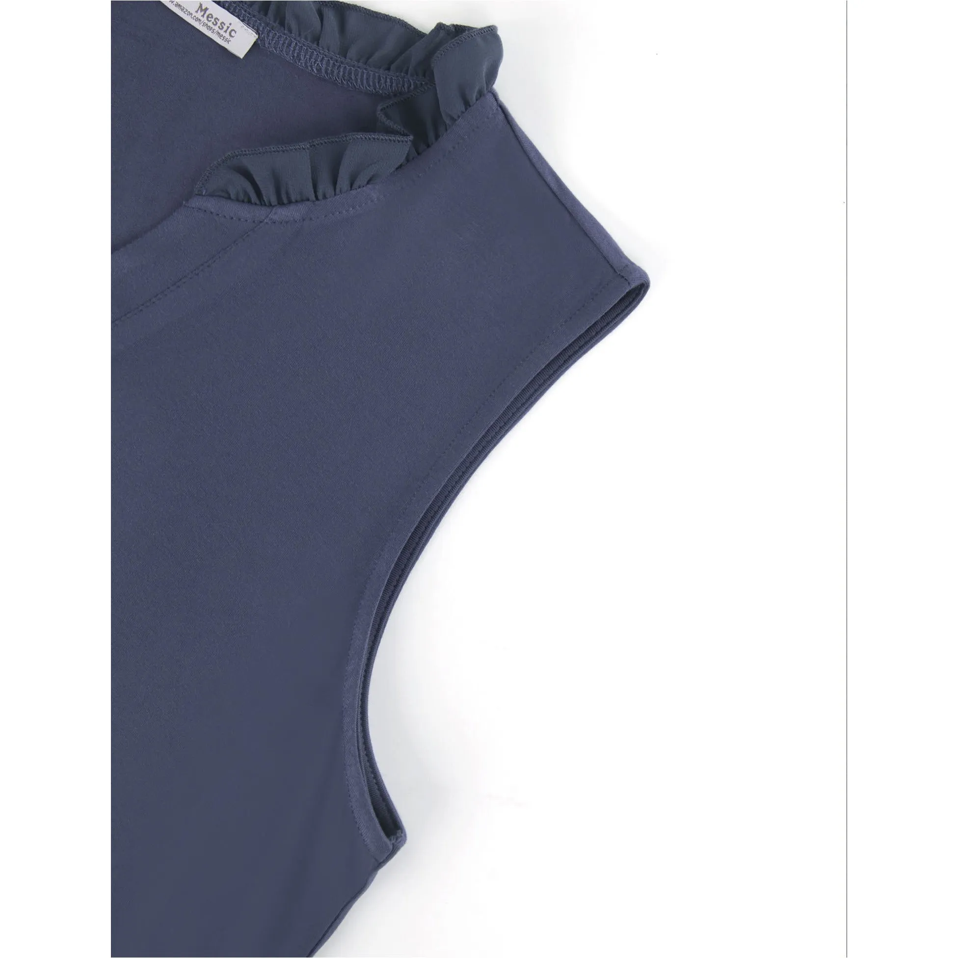Ruffled Collar V Neck Tank Top